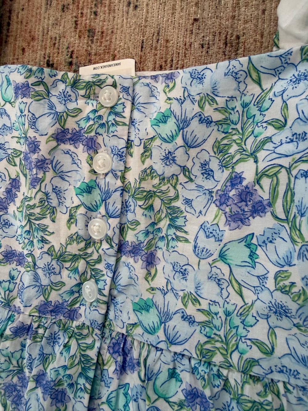 Janie and Jack Blue and Green Floral Sundress - Picture 5 of 5